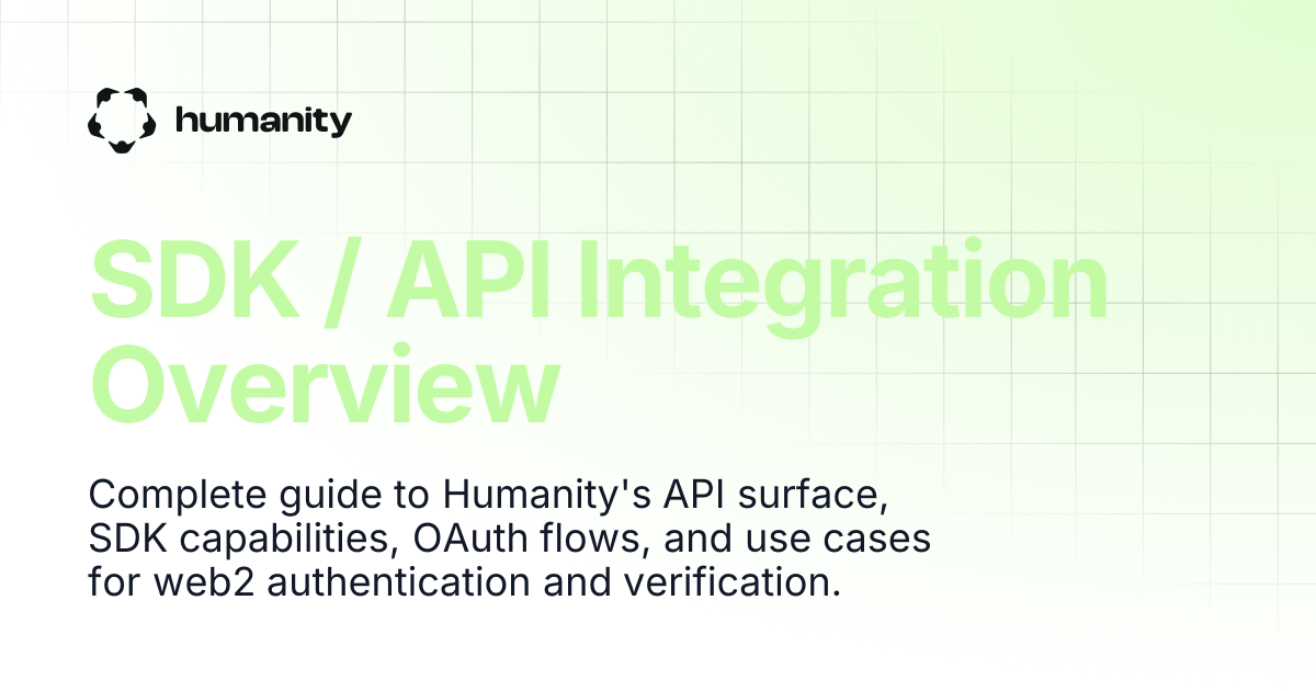 SDK / API Integration Overview | Humanity Docs