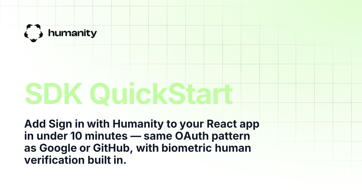 SDK QuickStart | Humanity Docs